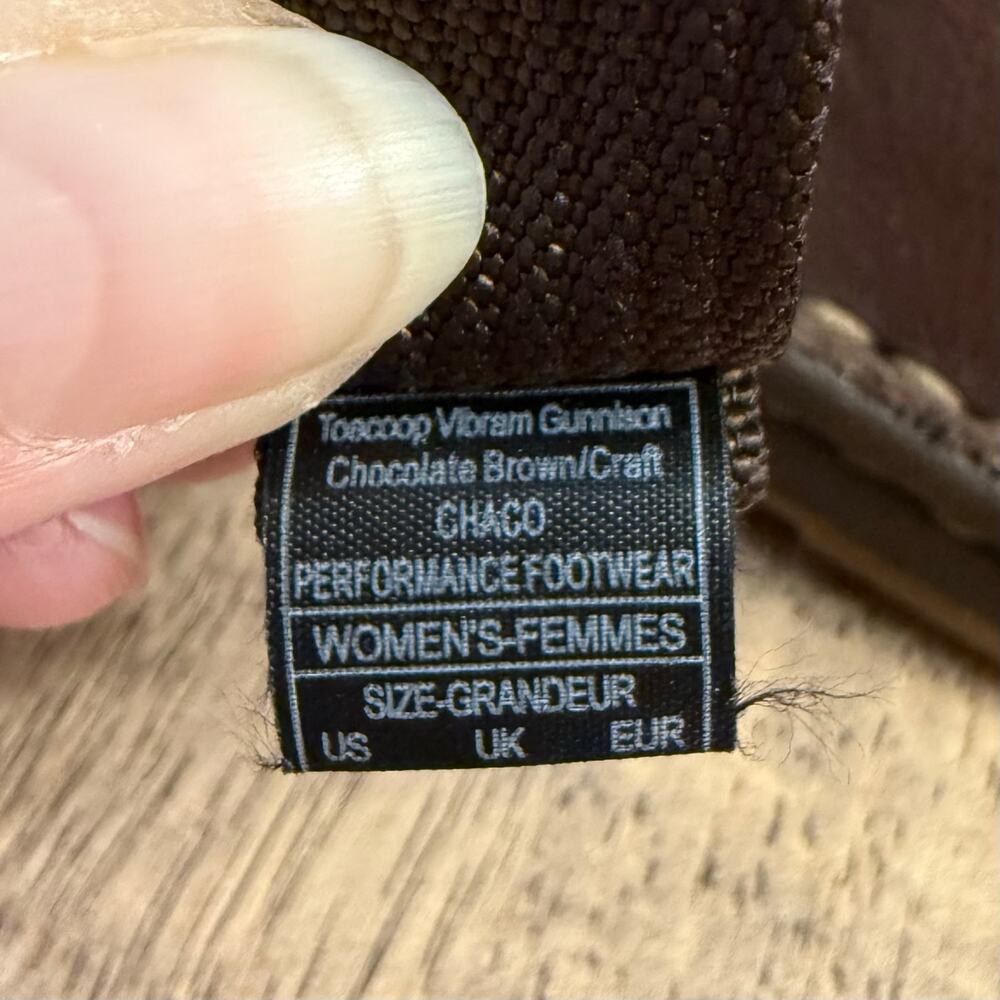 Chaco ToeCoop Hiking Shoes Leather Slip-On Chocolate Brown/Craft Women’s Size 10 - Picture 11 of 13